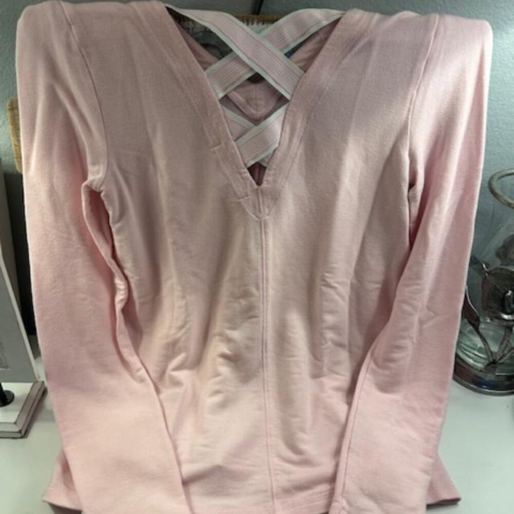 Lilly Pulitzer Pink Luxletic Areli Pullover Top Criss Cross back